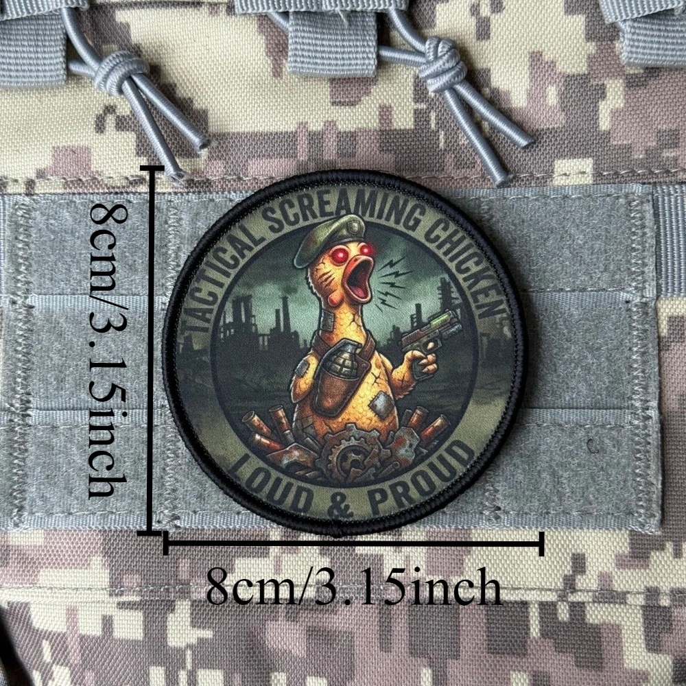 Parche táctico gancho y bucle pollo gritón – para mochila militar - imagen 5