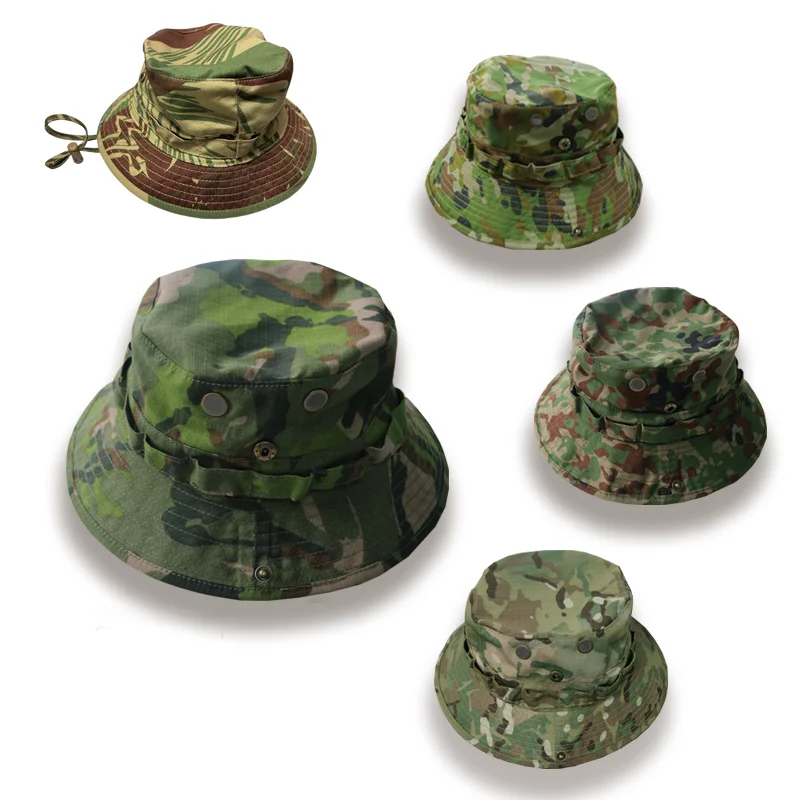 Sombrero de pescador ala grande camuflaje Rodesia punto alemán - imagen 5