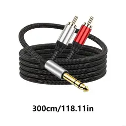 Cable divisor TRS 6,35mm estéreo a 2 RCA macho