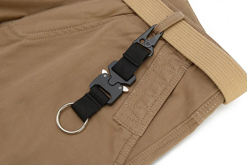 Llavero EDC táctico MOLLE con anillos acero inoxidable y clips HK
