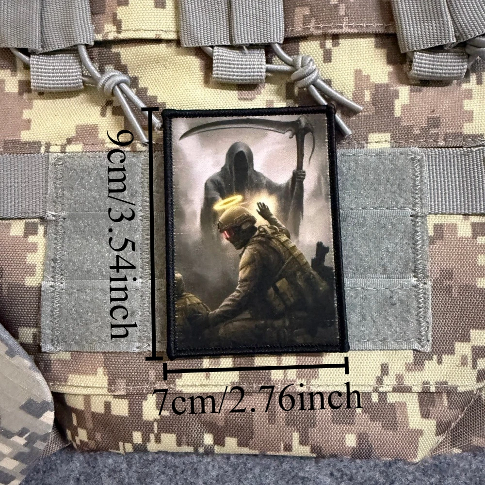 Parche táctico militar totem fe Ángel de la Muerte con gancho
