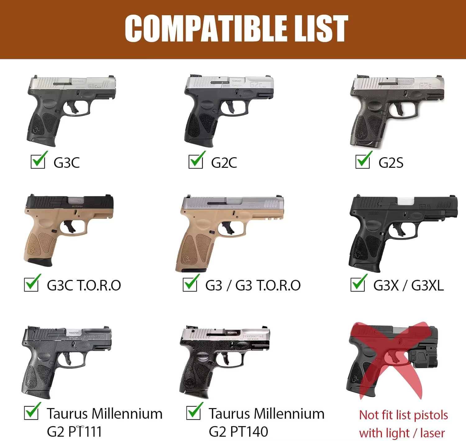 Funda cuir táctica IWB oculta para G2C G3C G3 - Mano derecha - imagen 2