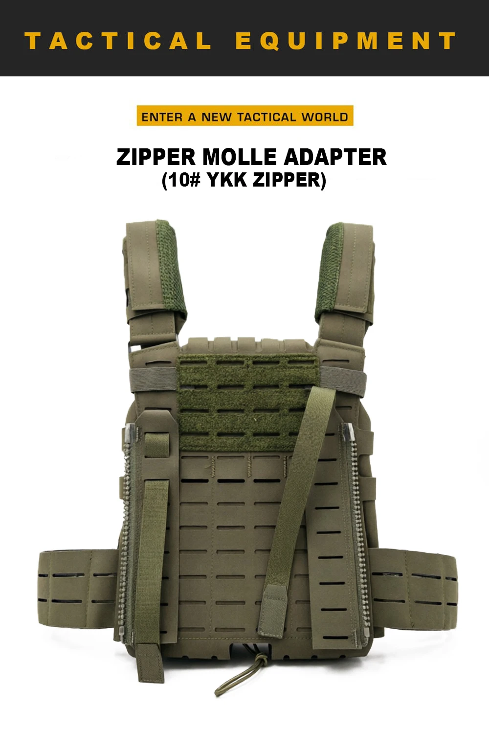 Adaptador MOLLE con cremallera para panel trasero