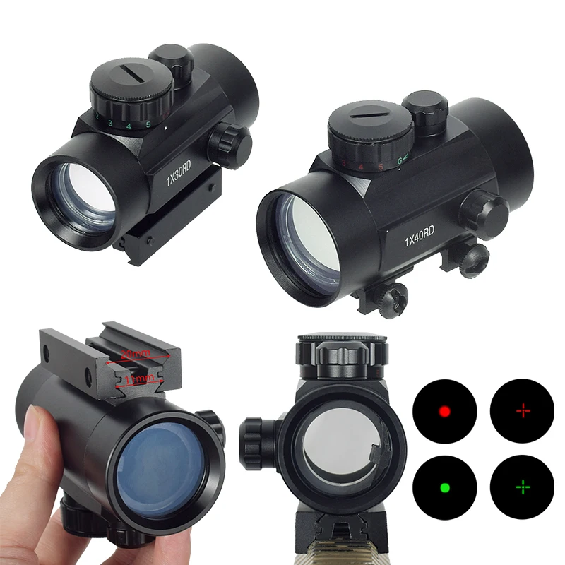 Mira holográfica táctica punto rojo verde – Montaje Picatinny 11/20mm