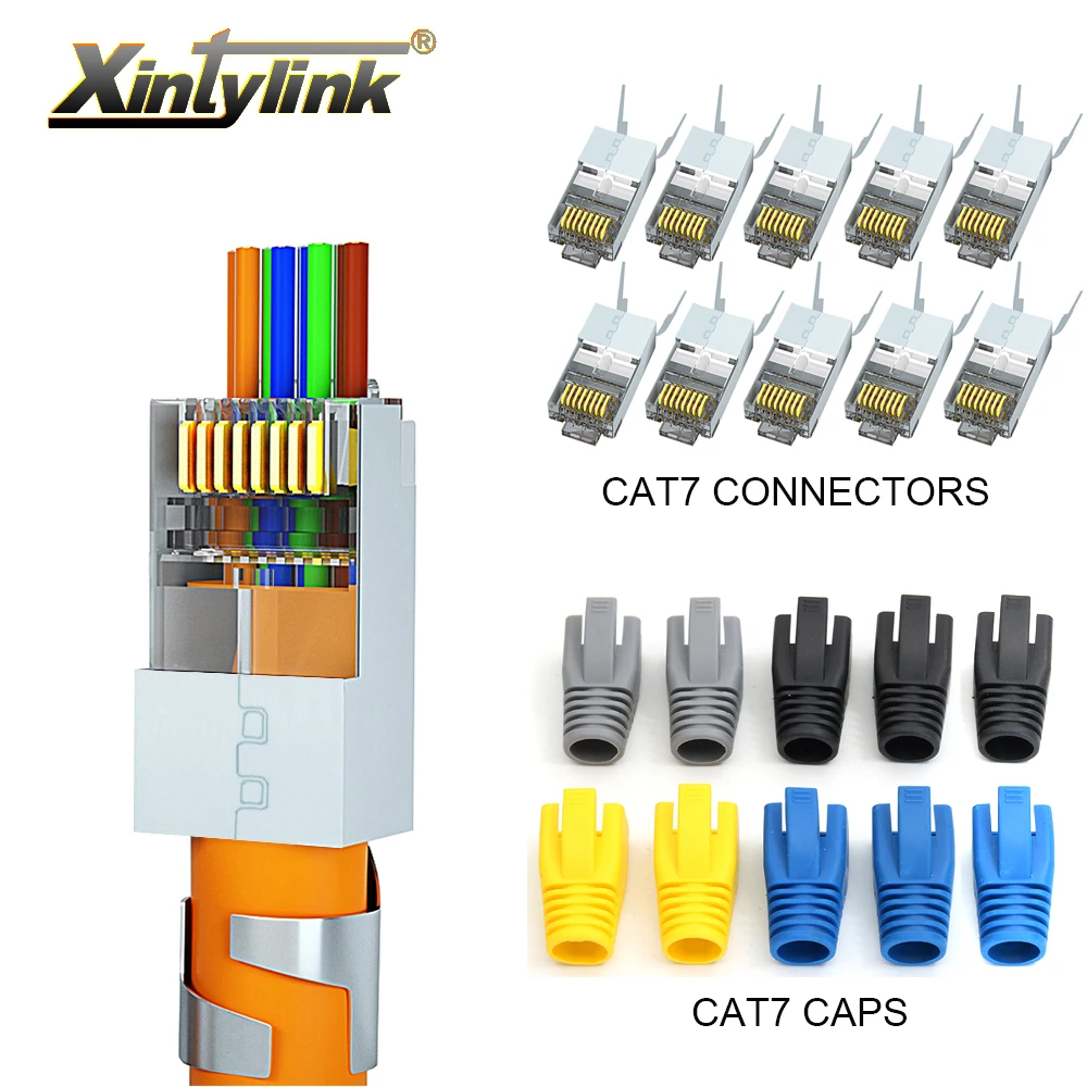 Conector RJ45 CAT7 10Gbps blindado SFTP/FTP paso a través 1,5 mm - imagen 4