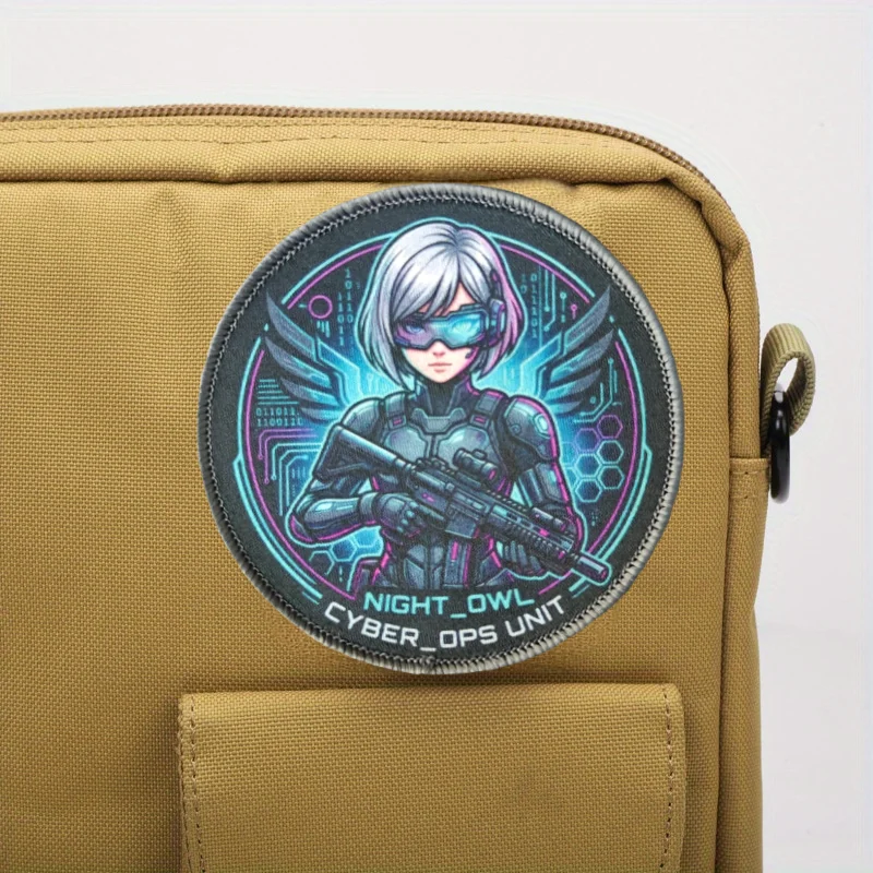 Parches tácticos con gancho y bucle estilo anime chicas, para gorras