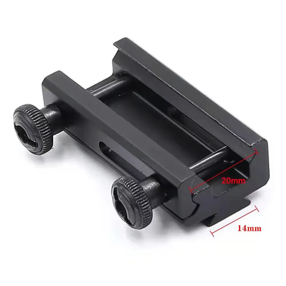 Adaptador de riel Picatinny Weaver 20mm a 14mm cola de milano