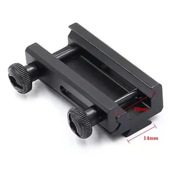 Adaptador de riel Picatinny Weaver 20mm a 14mm cola de milano