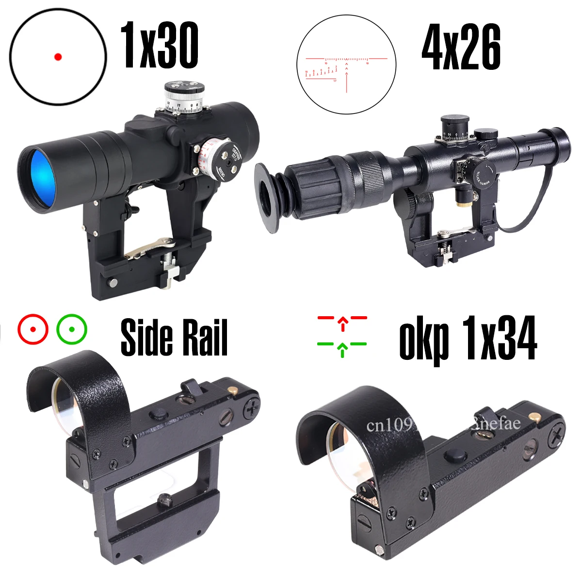 Mira punto rojo OKP-7 SVD óptica reflex táctica riel lateral - imagen 4