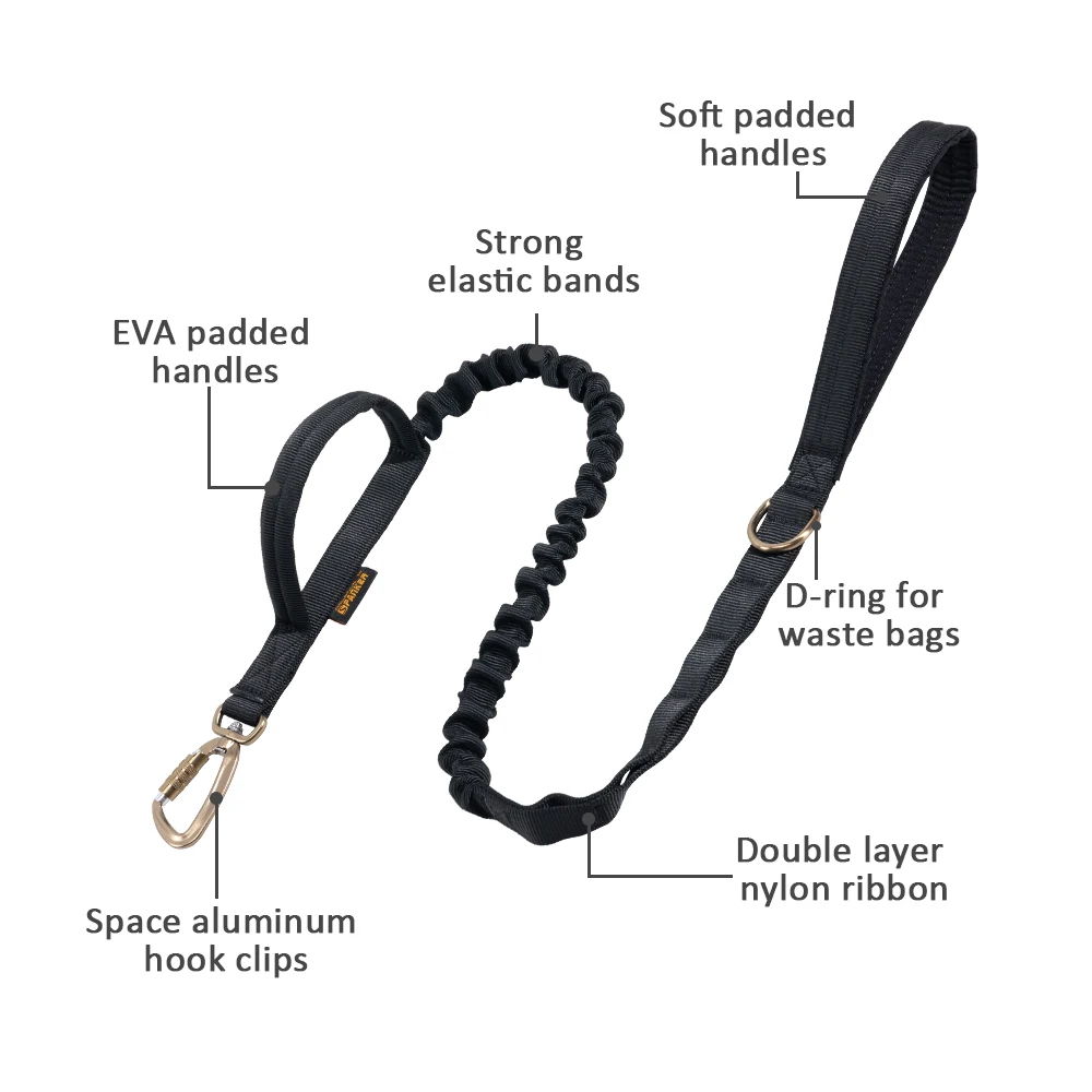 Spanker Correa táctica bungee para perro doble asas liberación rápida - imagen 2