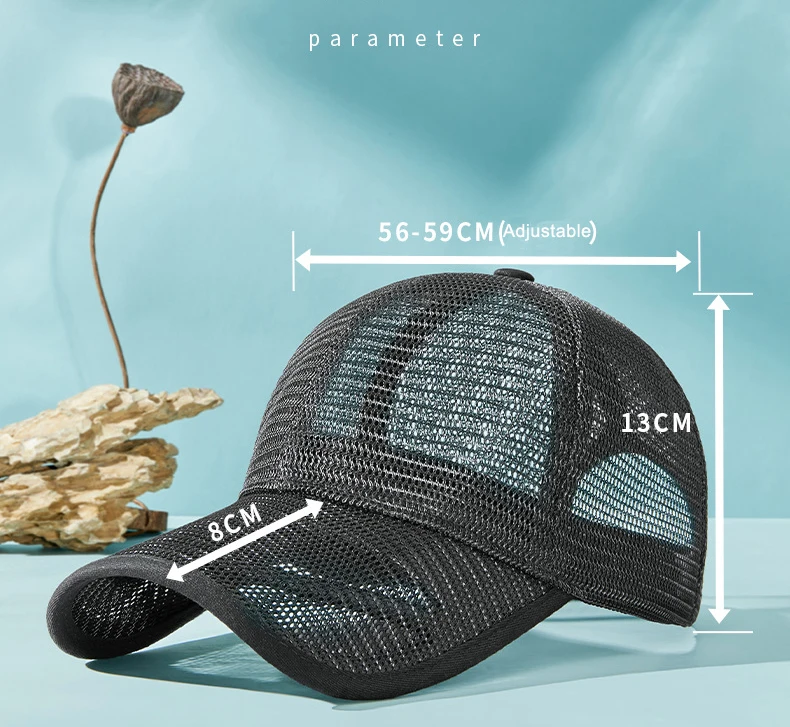 Gorra de verano de malla con visera ajustable