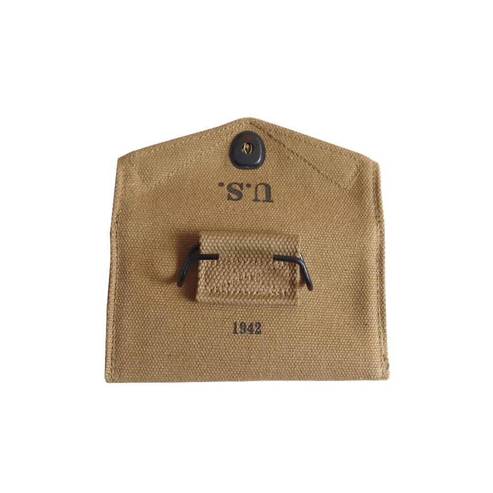 M1942 Bolsa de primeros auxilios lona, gancho metálico táctica vintage - imagen 4