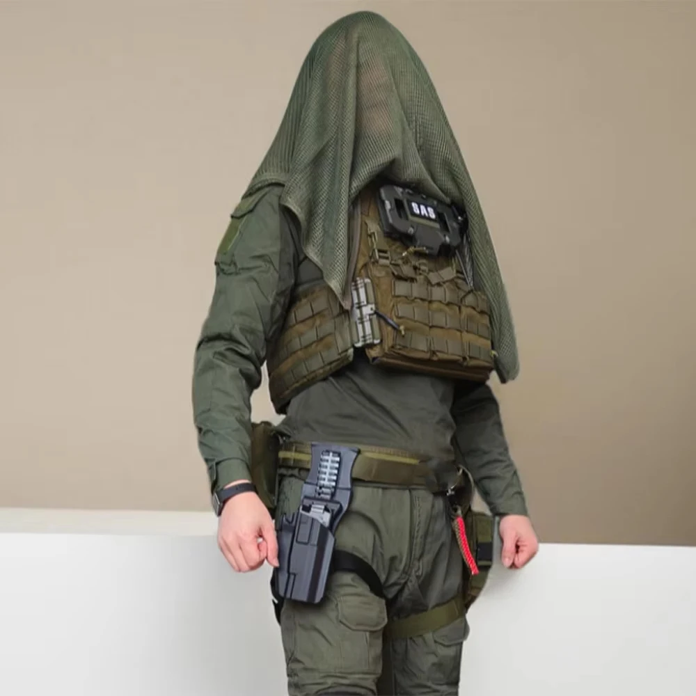 JPC Chaleco táctico Airsoft completo MOLLE para cosplay CS con capucha - imagen 5