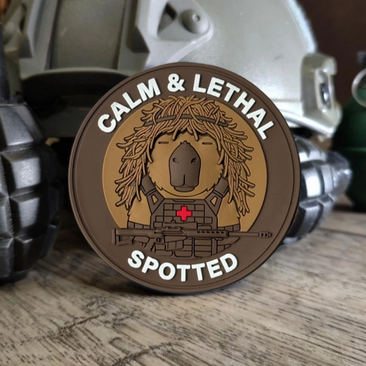 CALM & LETHAL parche táctico PVC velcro gancho y bucle Beaver - imagen 5