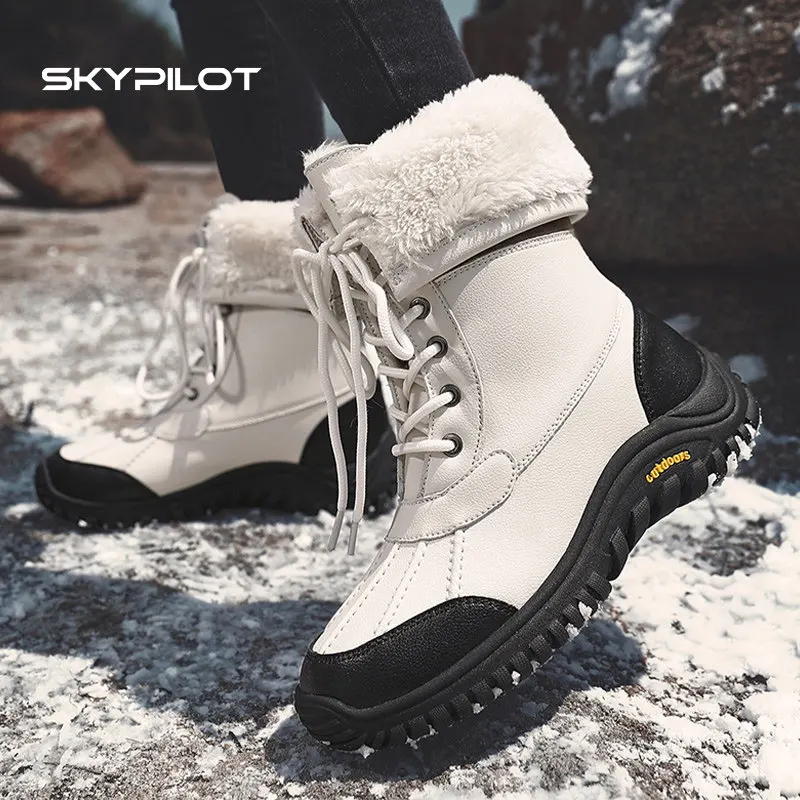 Botas de invierno impermeables para mujer, trekking cálido