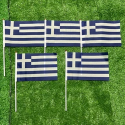 Bandera de Grecia en poliéster con asta plástica para decoración