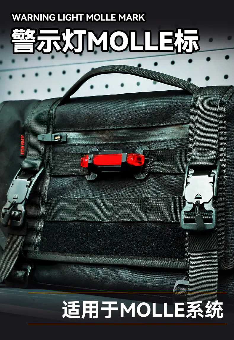 Luz de advertencia MOLLE compacta para mochila