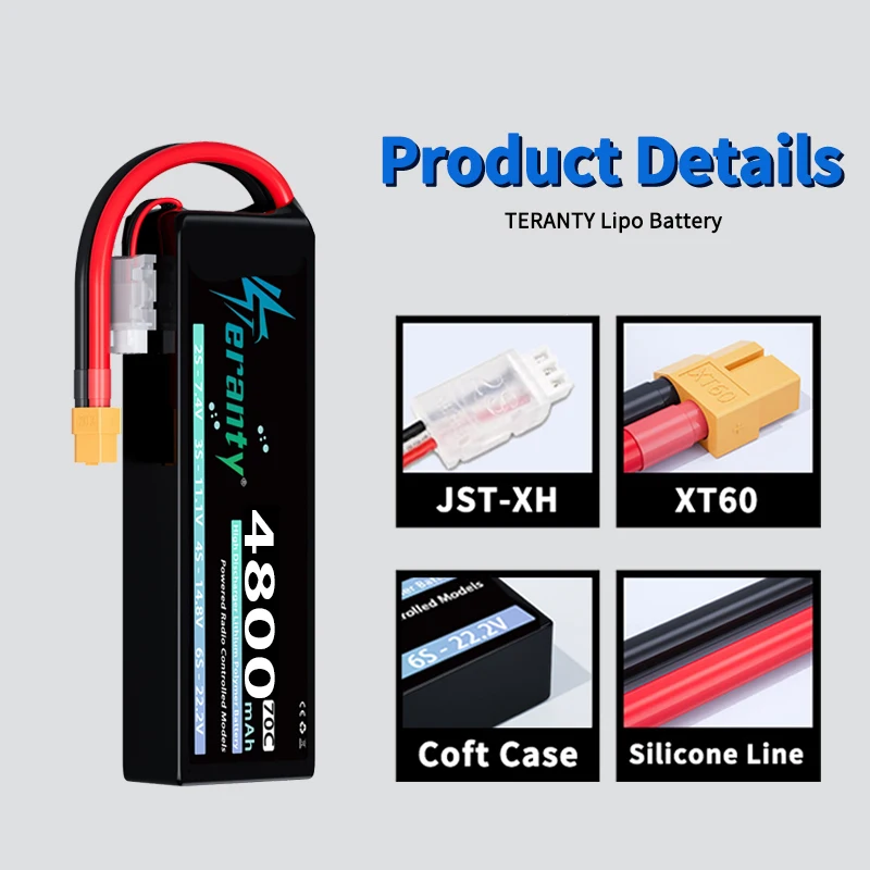 Batería Lipo TERANTY para RC FPV con conector XT60 XT90 - imagen 3