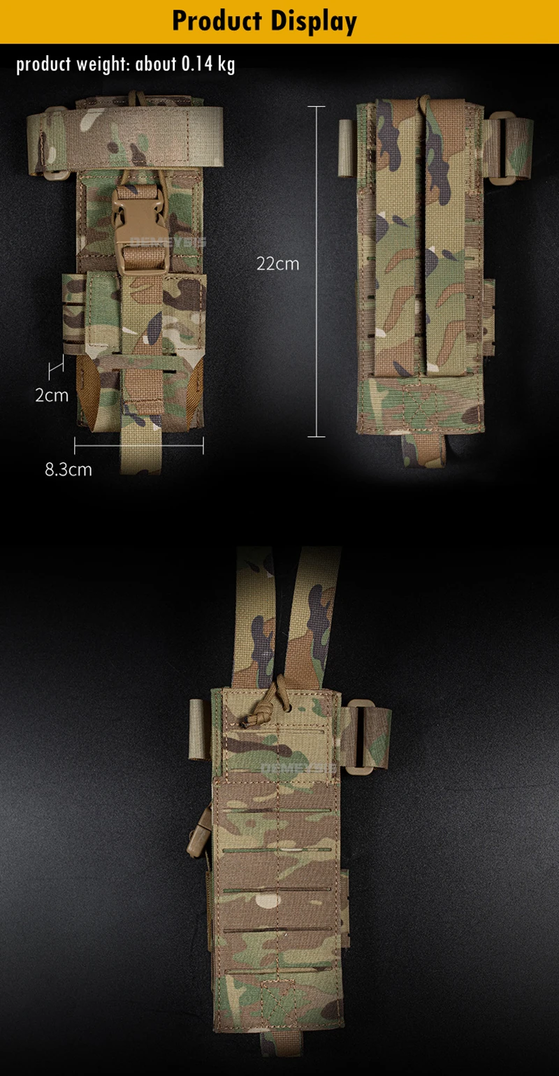 Detalle del sistema Molle y la hebilla de liberación rápida
