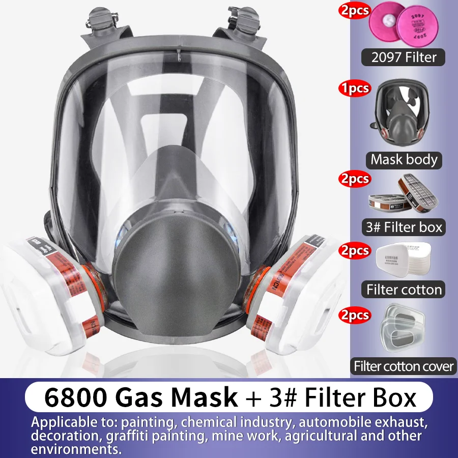 Mascarilla antigás integral respiratoria para gases y polvo - imagen 4