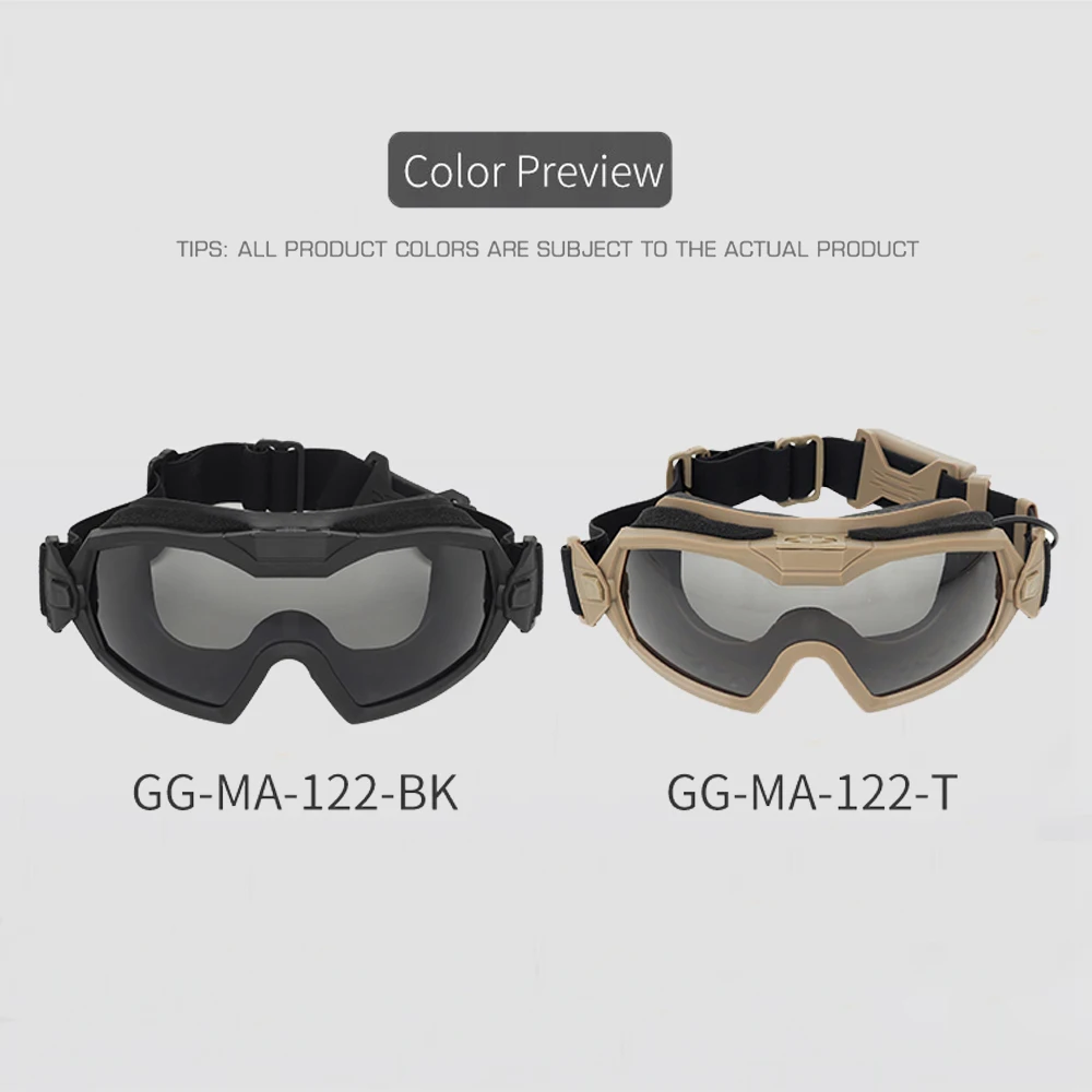 Gafas tácticas antiniebla Airsoft doble lente microventilador - imagen 2