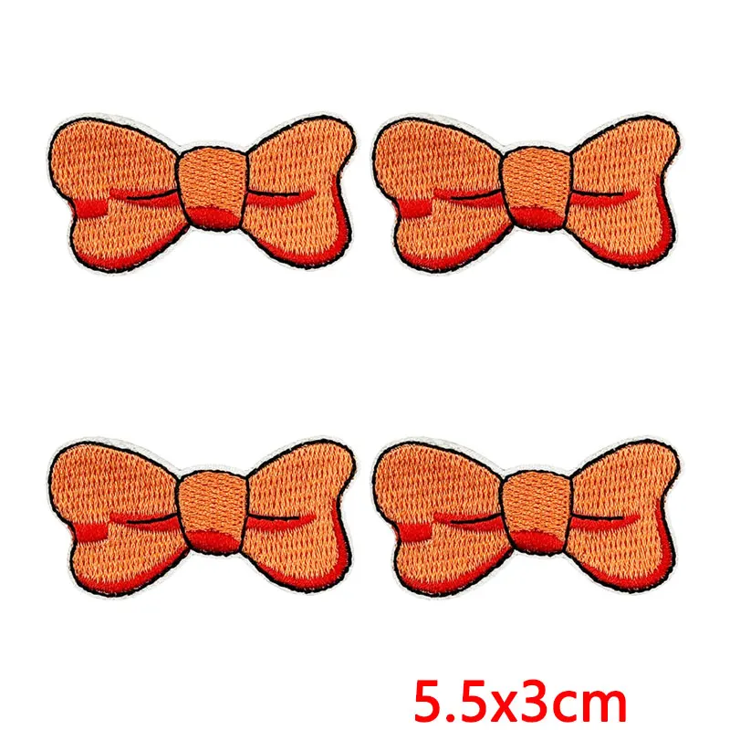 Parche termoadhesivo bordado corazón lazo cuadros rosa-rojo para ropa - imagen 5