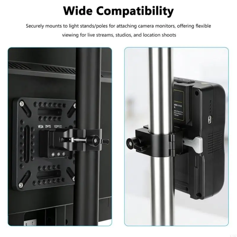 Abrazadera tubo montaje V liberación rápida con adaptador batería - imagen 4