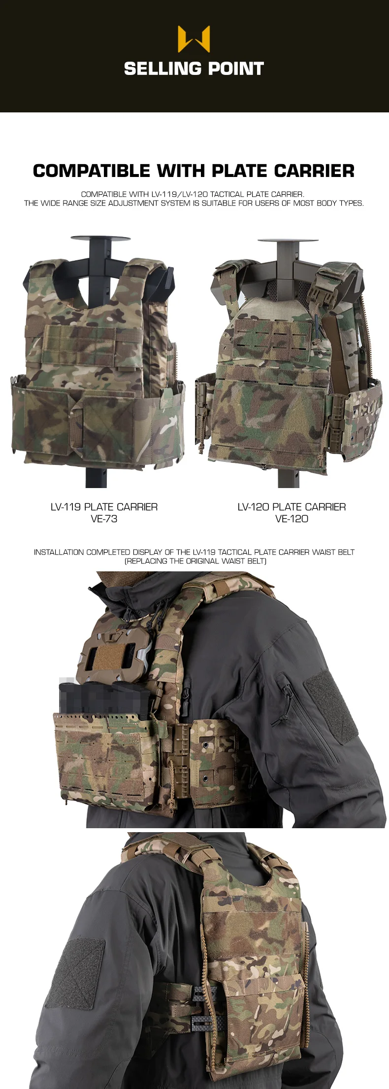 cinturón MOLLE application