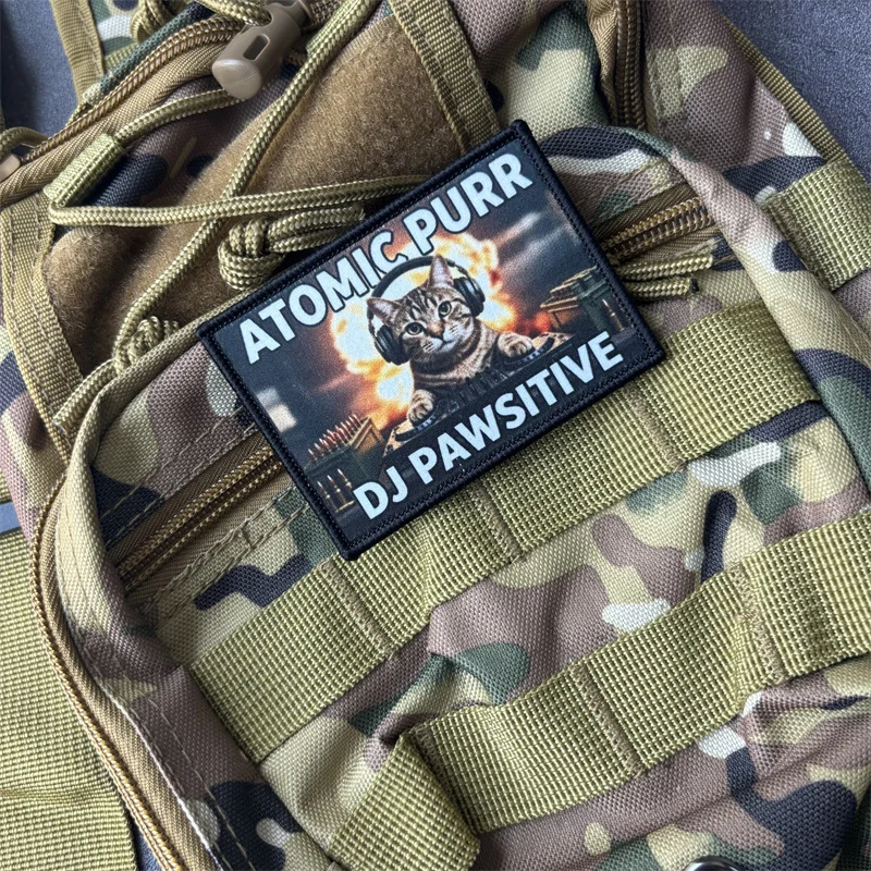 ATOMIC PURR parche táctico moral para gancho y bucle, mochila