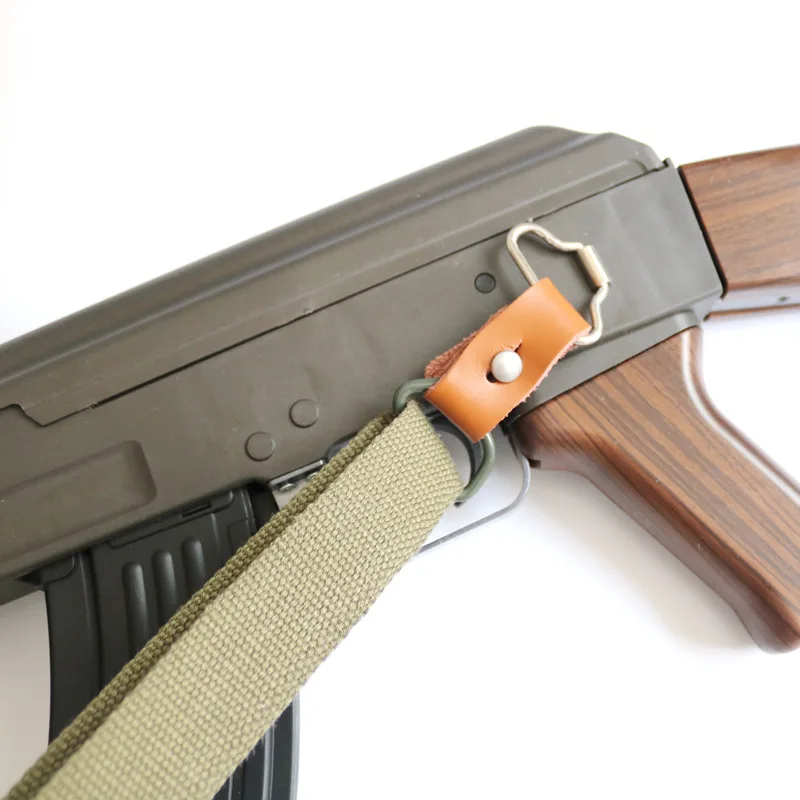 Correa táctica AK47/AK74 ajustable de lona y cuero para rifle - imagen 3