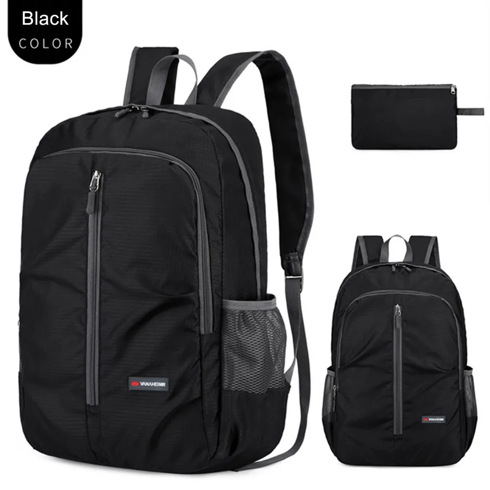 Mochila plegable ligera resistente, bolsillo trasero con cremallera - imagen 5