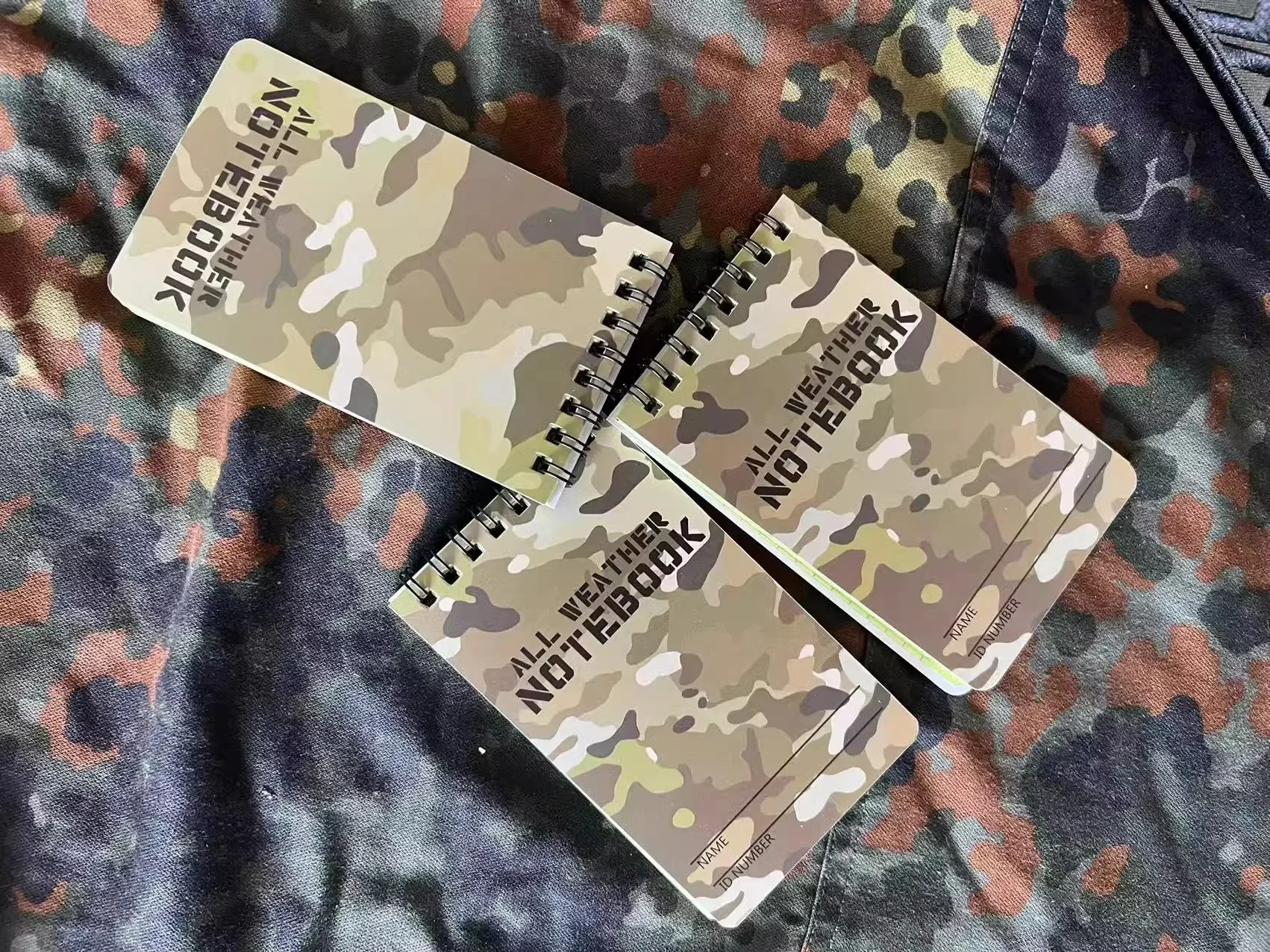 Cuaderno táctico impermeable camuflaje negro-amarillo-azul EDC - imagen 3