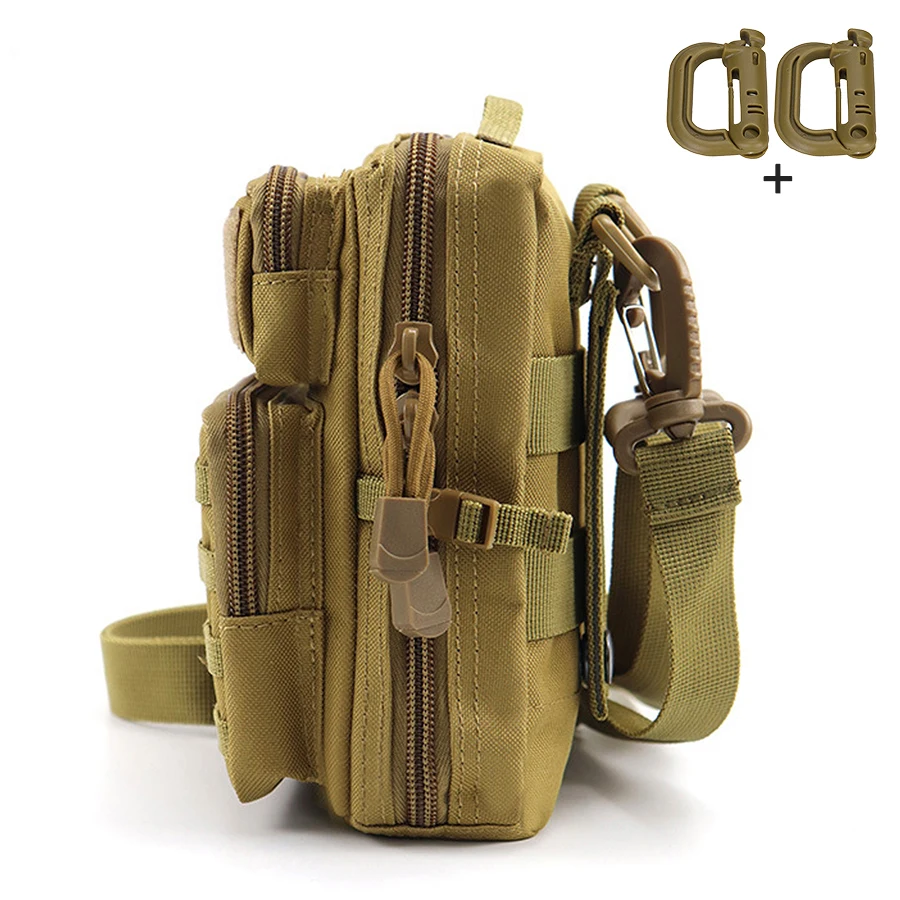 Bolso bandolera táctico vertical con apertura amplia y bolsillos