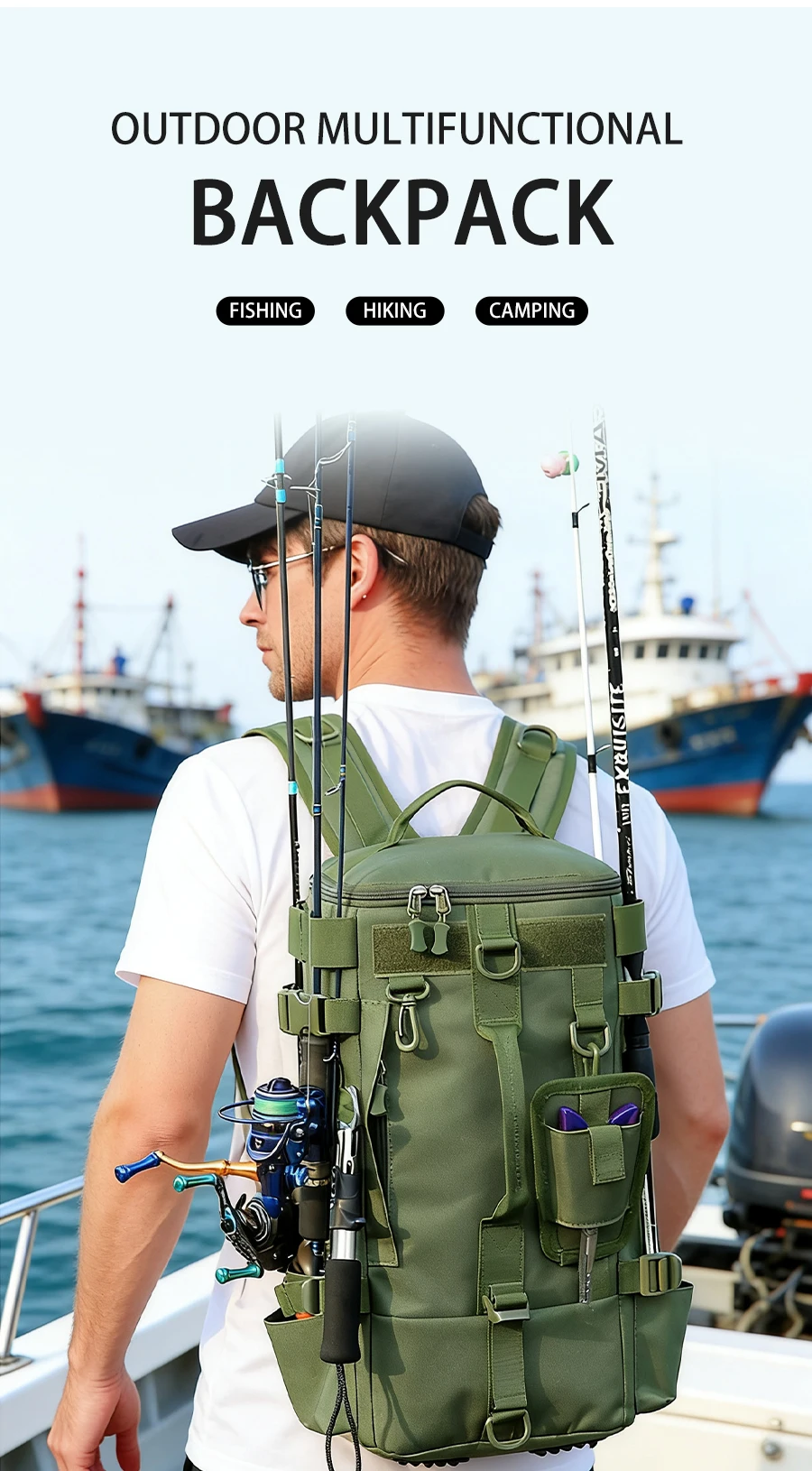 Bolsas y compartimentos para transportar material de pesca