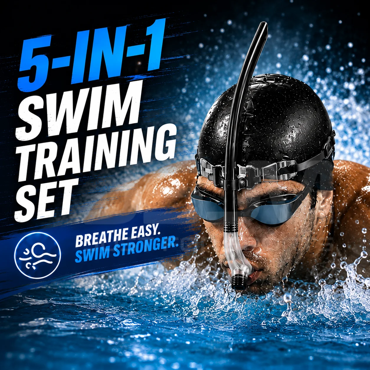 JSJM Gafas de natación antiniebla con snorkel Pro para entreno - imagen 3