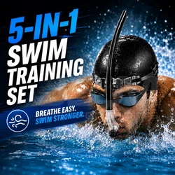 JSJM Gafas de natación antiniebla con snorkel Pro para entreno
