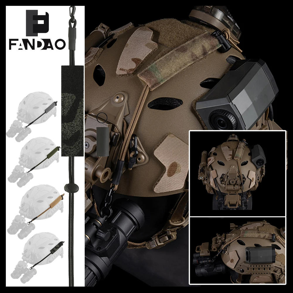 Cordón táctico antipérdida para visión nocturna de casco, telescópico