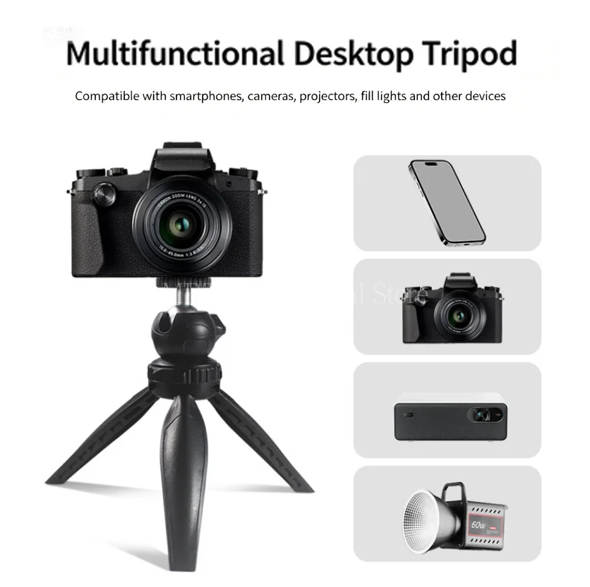 Mini trípode universal con clip para teléfono móvil, ajustable