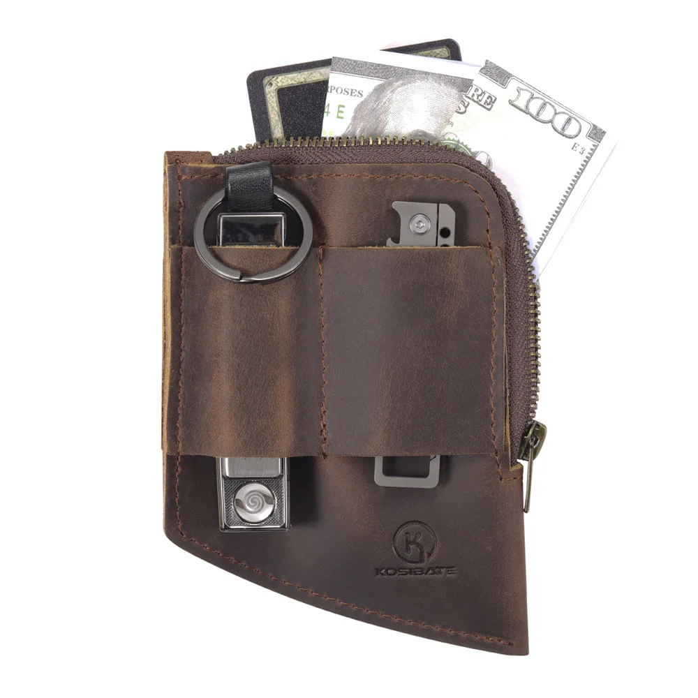 Caballo Loco Riñonera táctica EDC de cuero genuino para herramientas - imagen 2