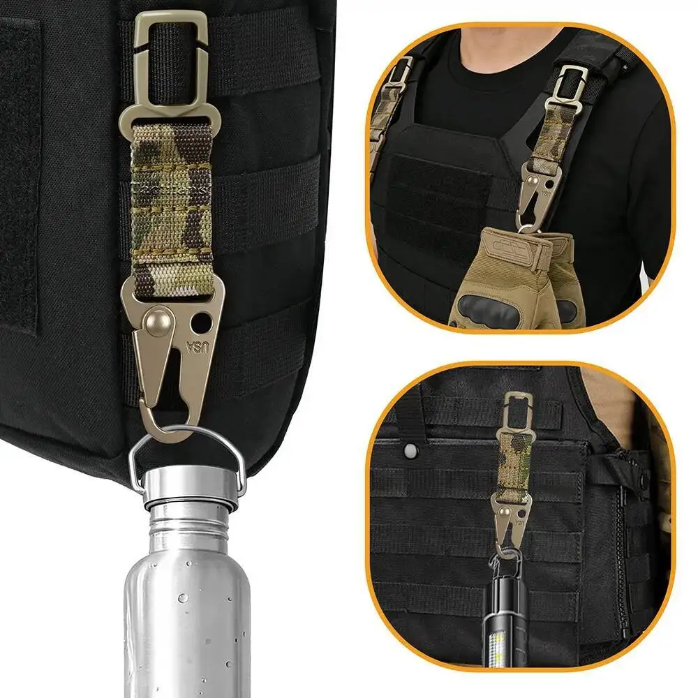 HK gancho MOLLE tipo mosquetón de aluminio para mochila y chaleco - imagen 2
