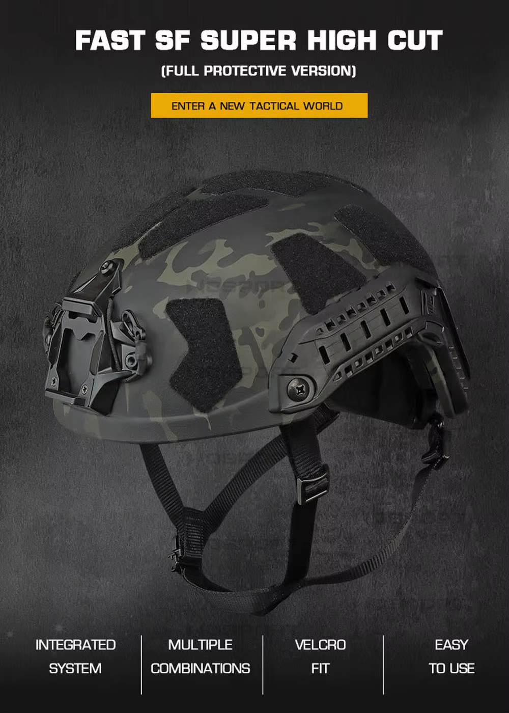 Casco táctico FAST con corte super alto