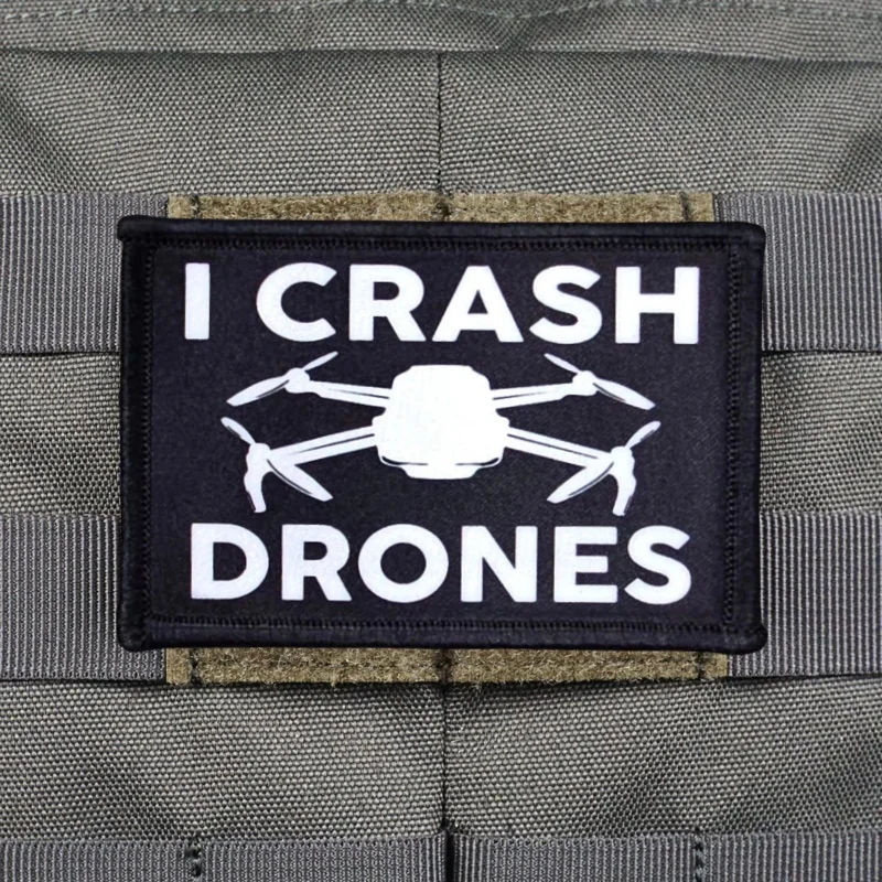 Parche táctico velcro I CRASH DRONES – Insignia moral militar - imagen 5