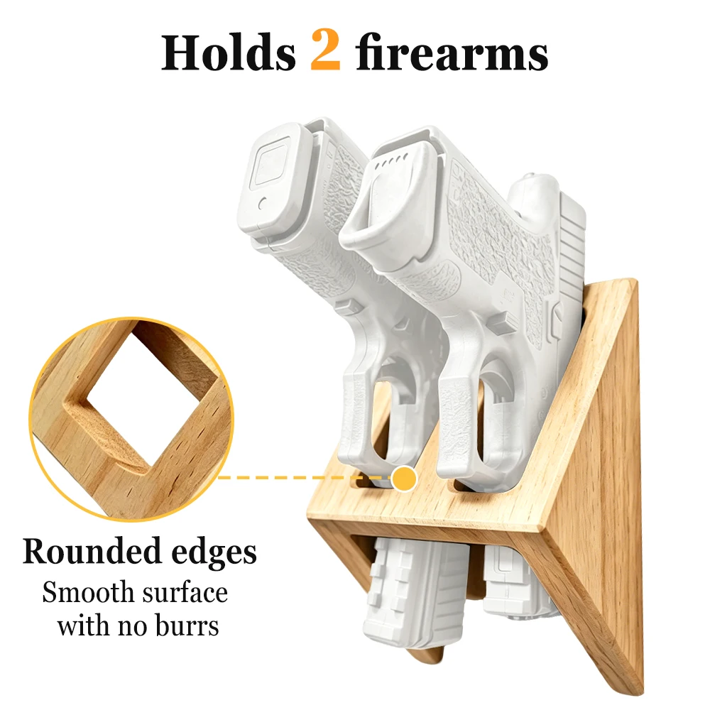 Soporte de pared para pistolas de madera con ranura - imagen 2