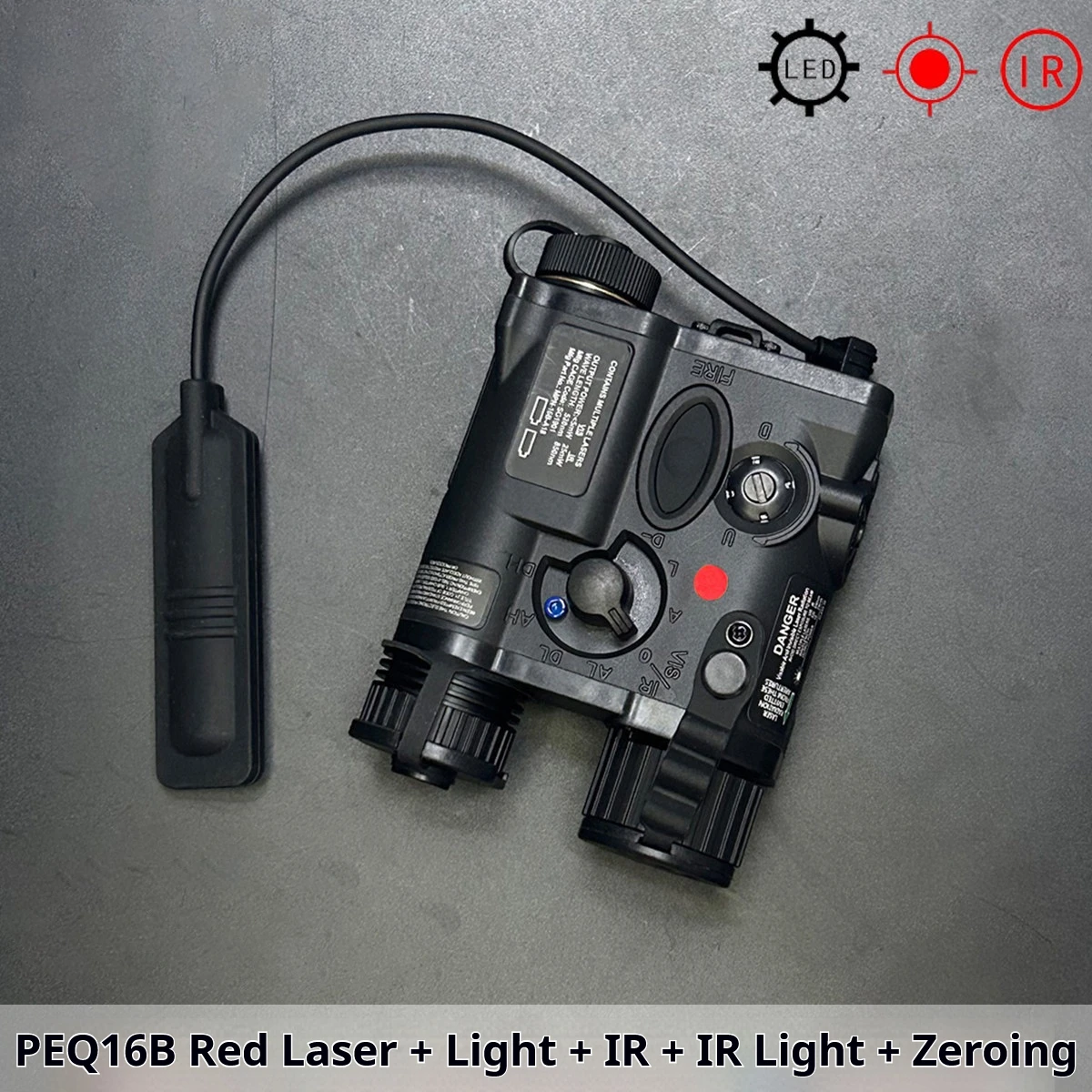 Linterna táctica multifunción con puntero láser rojo/verde e IR - imagen 5