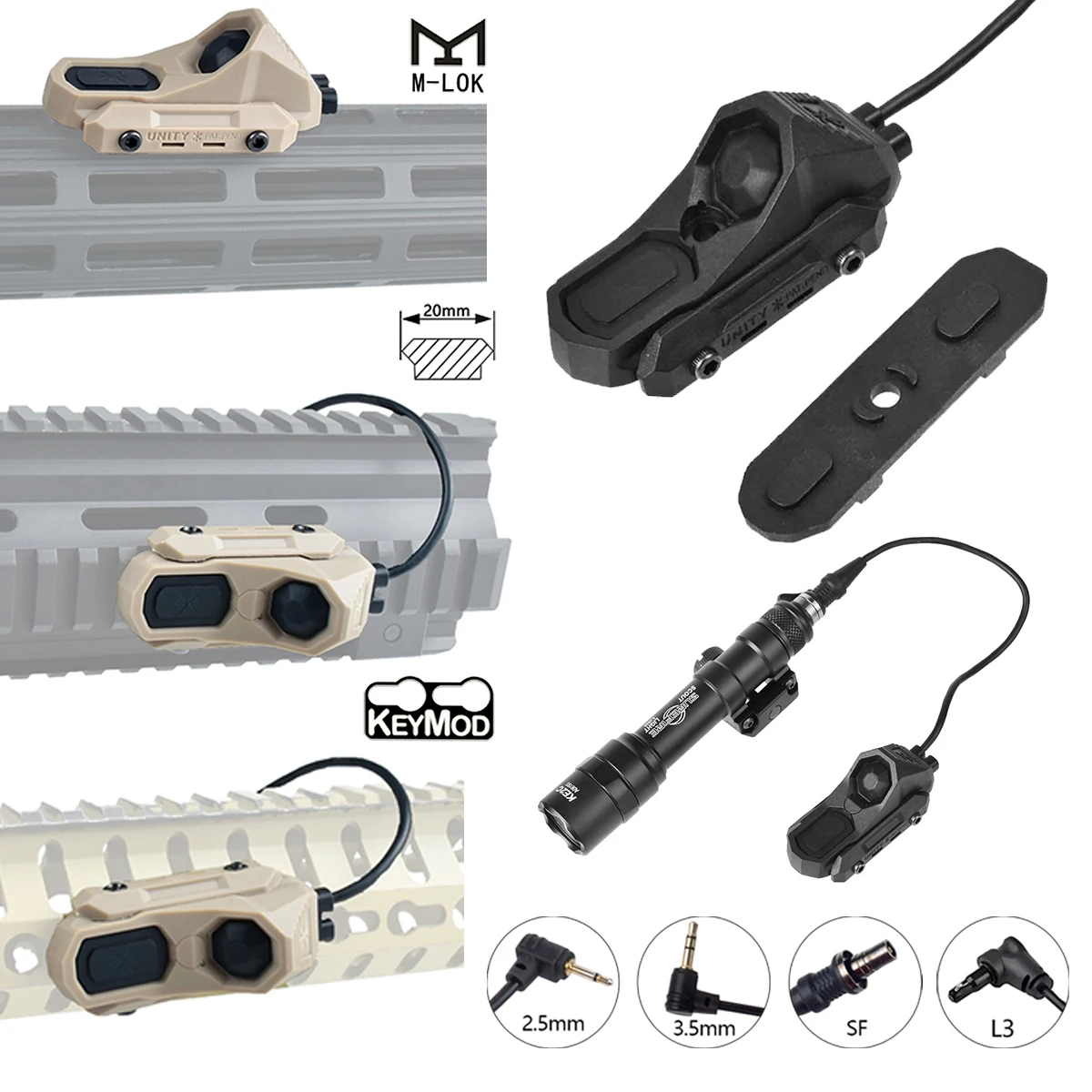 Linterna táctica SureFire M300/M600 con interruptor de presión remoto - imagen 3