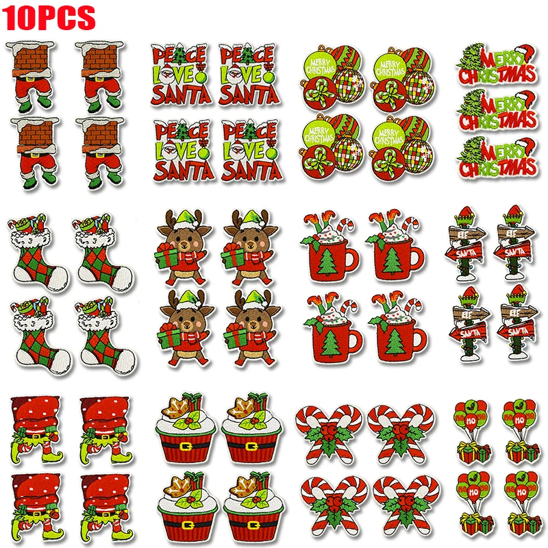 Parches termoadhesivos navideños de Papá Noel y alces - imagen 4