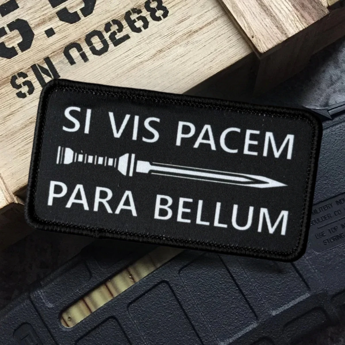 Parche táctico militar SI VIS PACEM PARA BELLUM gancho y bucle - imagen 4