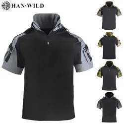 Camiseta táctica con capucha hombre – Safari, caza outdoor resistente