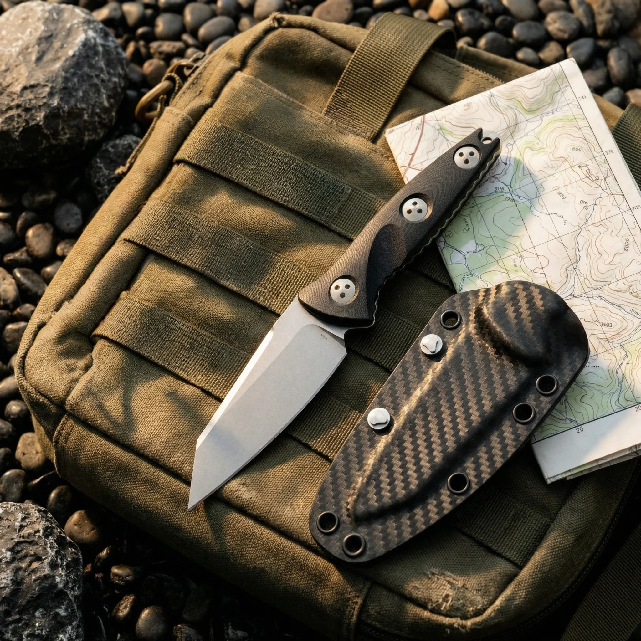 Cuchillo de hoja fija para emergencias en exteriores, alta dureza