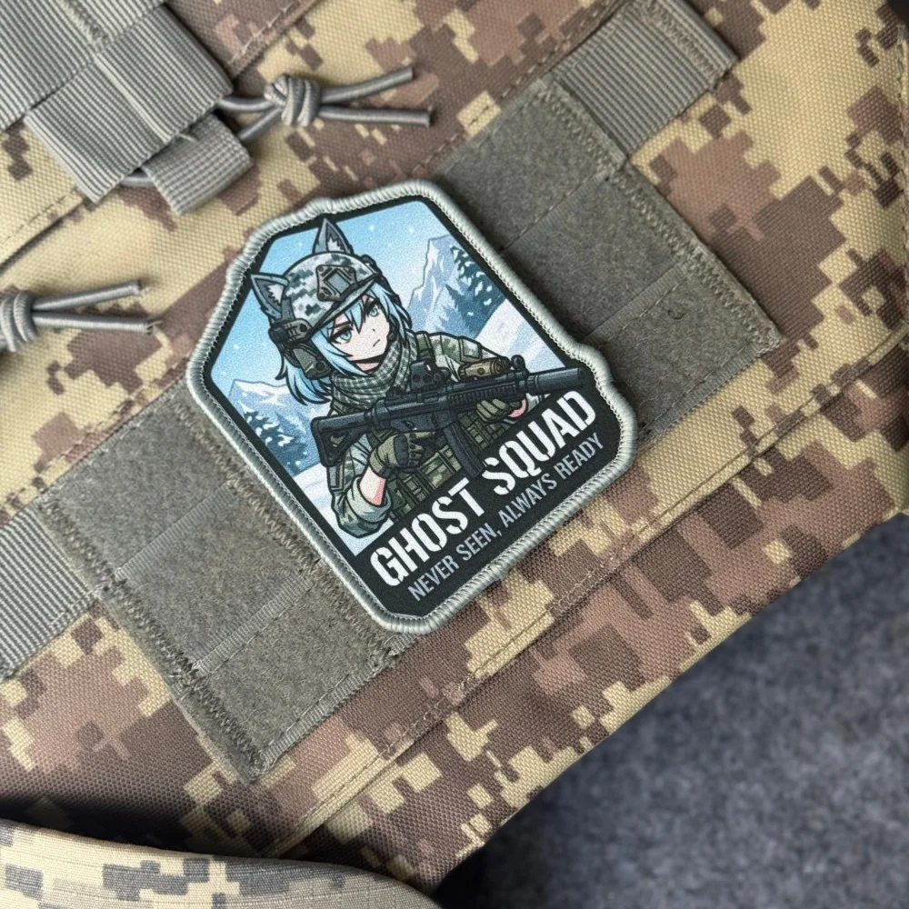 Parche táctico velcro GHOST SQUAD – Impreso gancho y bucle - imagen 3